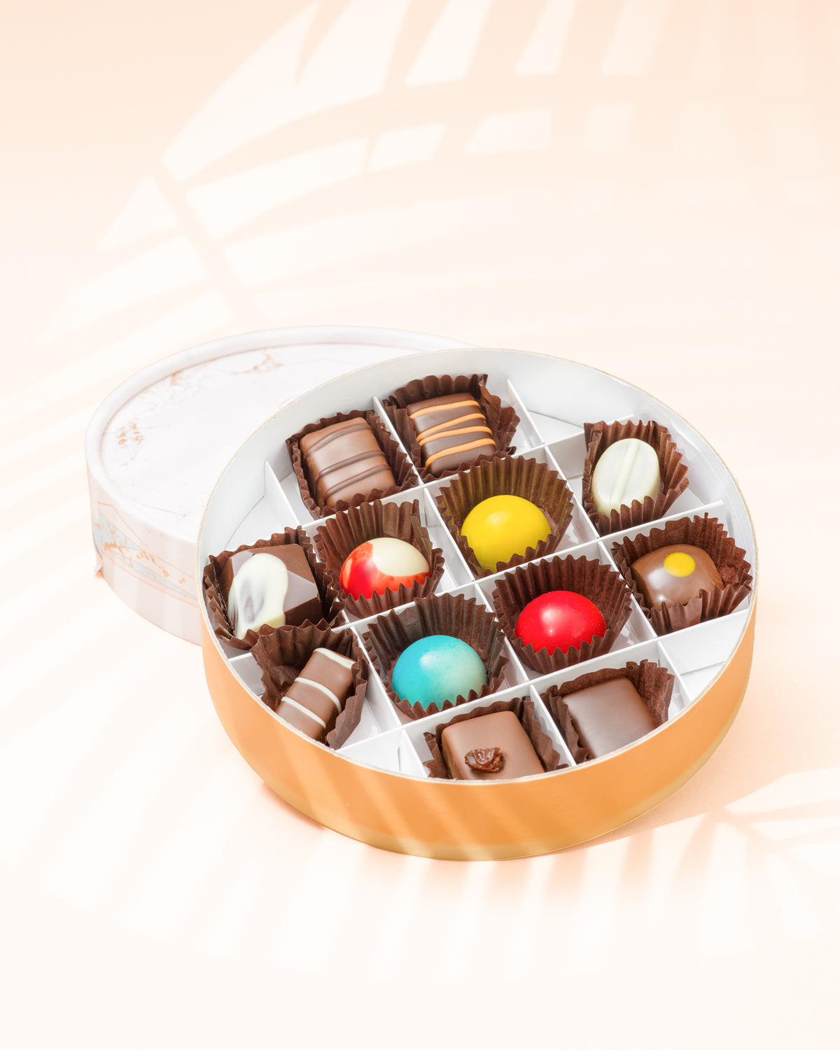 Praline in Cutie Cadou "Round S", 12 Praline