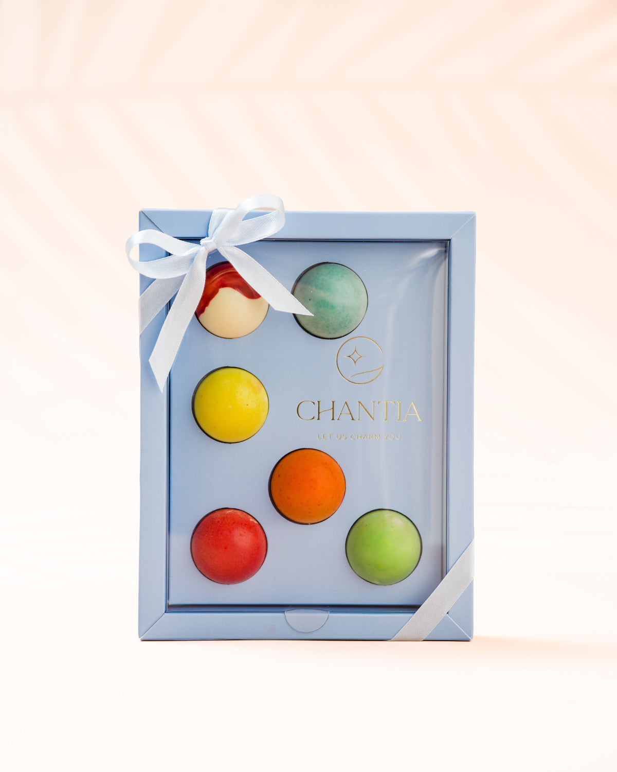 Cutie Marturie Botez Albastru, 6 Praline