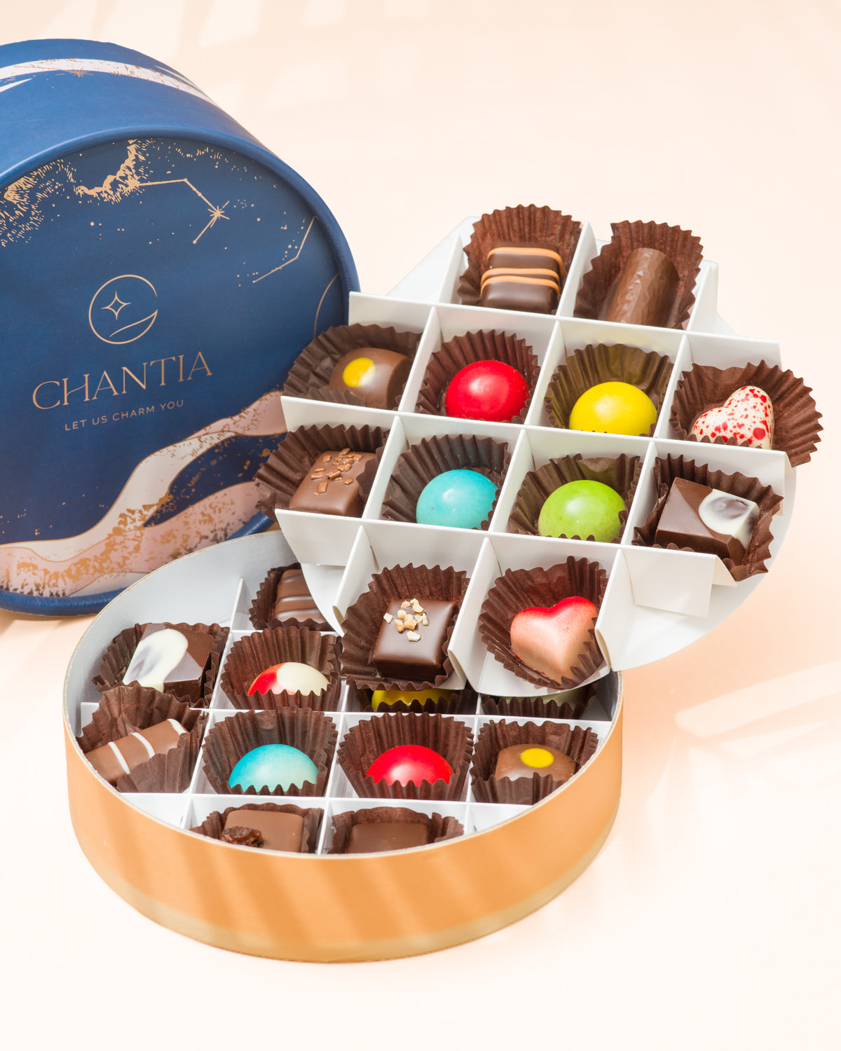 Praline in Cutie Cadou "Round M", 24 Praline