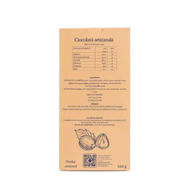 Ciocolată Dubai Alune Piemonte 220g - imagine 2